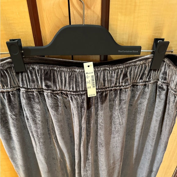 Madewell full length wide grey velvet pants. So comfy - Picture 4 of 5